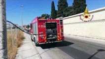 Quartu Sant'Elena (CA) - Incendio di sterpaglie vicino struttura sportiva (16.08.19)