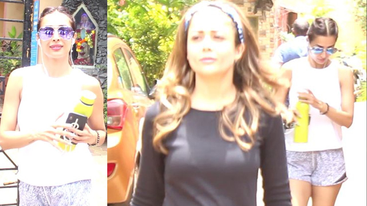 Malaika Arora & sister Amrita Arora spotted at outside gym;Watch video | FilmiBeat