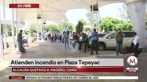 Desalojan Plaza Tepeyac por incendio en restaurante