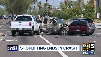Police: Walmart shoplifting suspect steals car, causes 5-car crash in Scottsdale