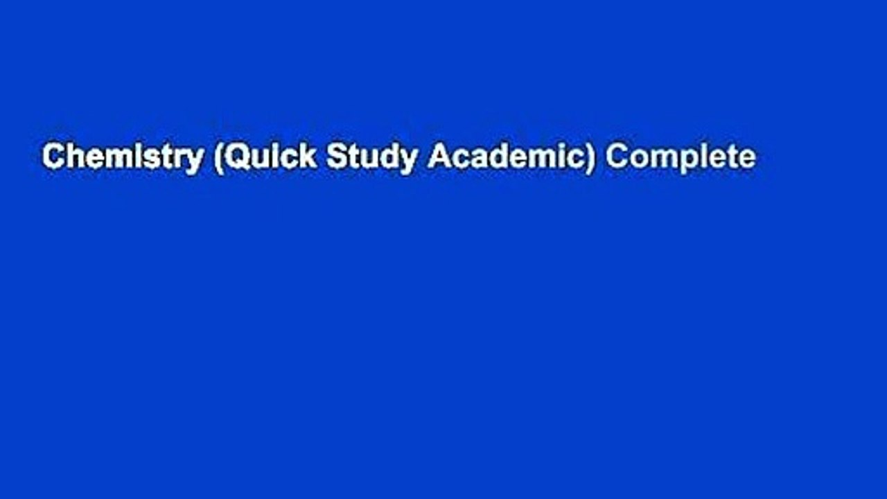 Chemistry (Quick Study Academic) Complete