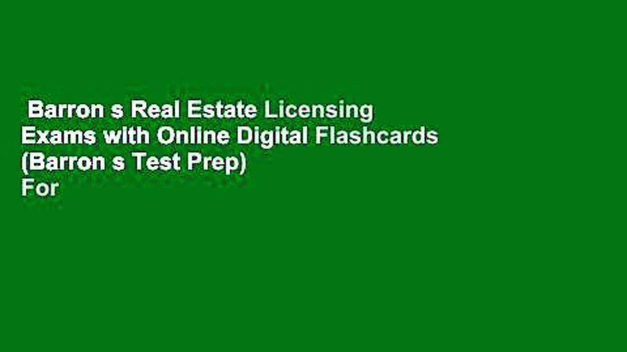 Barron s Real Estate Licensing Exams with Online Digital Flashcards (Barron s Test Prep)  For