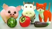 Aprende colores con frutas y verduras para niños - Colores con Animales para niños Educación 3D
