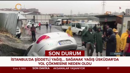 Üsküdar'da yol çökmesi
