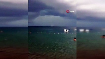 Bursa-Gemlik açıklarında hortum meydana geldi