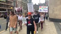 Vegan protest Leeds city centre