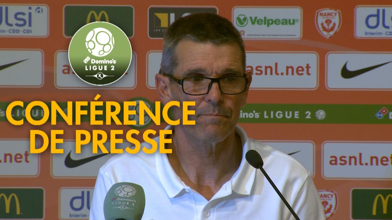 Conférence de presse AS Nancy Lorraine - Le Mans FC (2-1) : Jean-Louis GARCIA (ASNL) - Richard DEZIRE (LEMANS) - 2019/2020