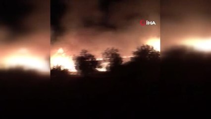 Düğünde atılan havai fişek ormanlık alanda yangın çıkardı