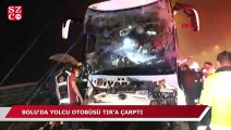 TEM'de yolcu otobüsü TIR'a çarptı!