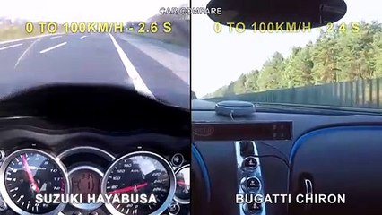 Suzuki Hayabusa vs Bugatti Chiron-Best Competition