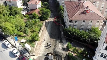 Çöken Göktürk Sokak'ta çalışmalar sürüyor
