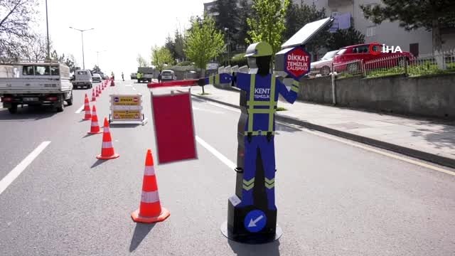 Ankara Büyükşehir Belediyesi cadde ve sokaklardaki beton kalıntılarını temizliyor