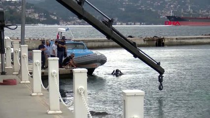 SARIYER'DE DENİZE UÇAN MİNİBÜS ÇIKARILDI