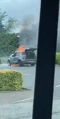 Video of car on  fire at BP station in South Queensferry