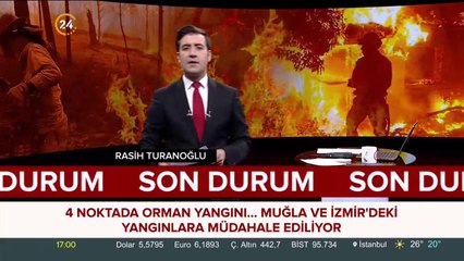 Muğla ve İzmir'deki orman yangınlarına müdahale ediliyor