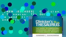 [NEW RELEASES]  Clinician s Thesaurus: The Guide to Conducting Interviews and Writing