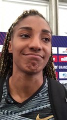 Nafi Thiam après avoir battu deux fois le record de Belgique de saut en longueur