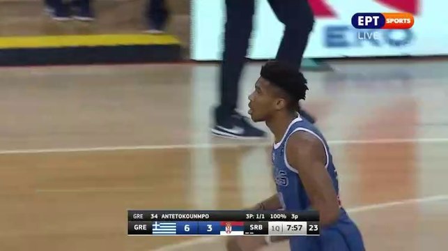 Giannis Antetokounmpo 3-Pointer - Greece vs Serbia 18.08.2019