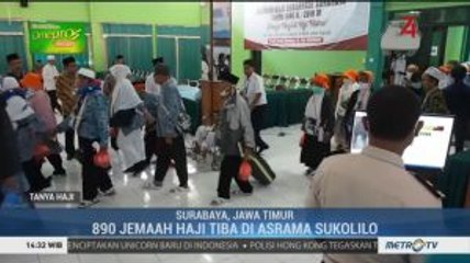 890 Haji Debarkasi Surabaya Tiba di Tanah Air