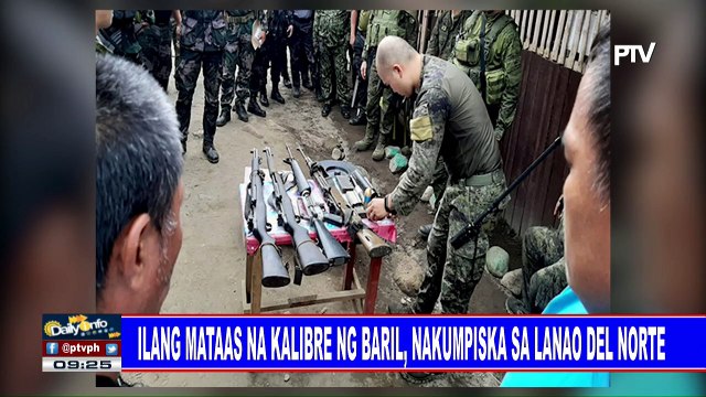 Ilang matataas na kalibre ng baril, nakumpiska sa Lanao del Norte