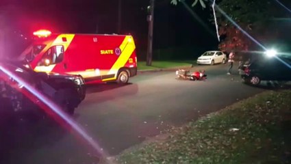 Motociclista fica ferido em acidente de trânsito próximo ao Zoológico