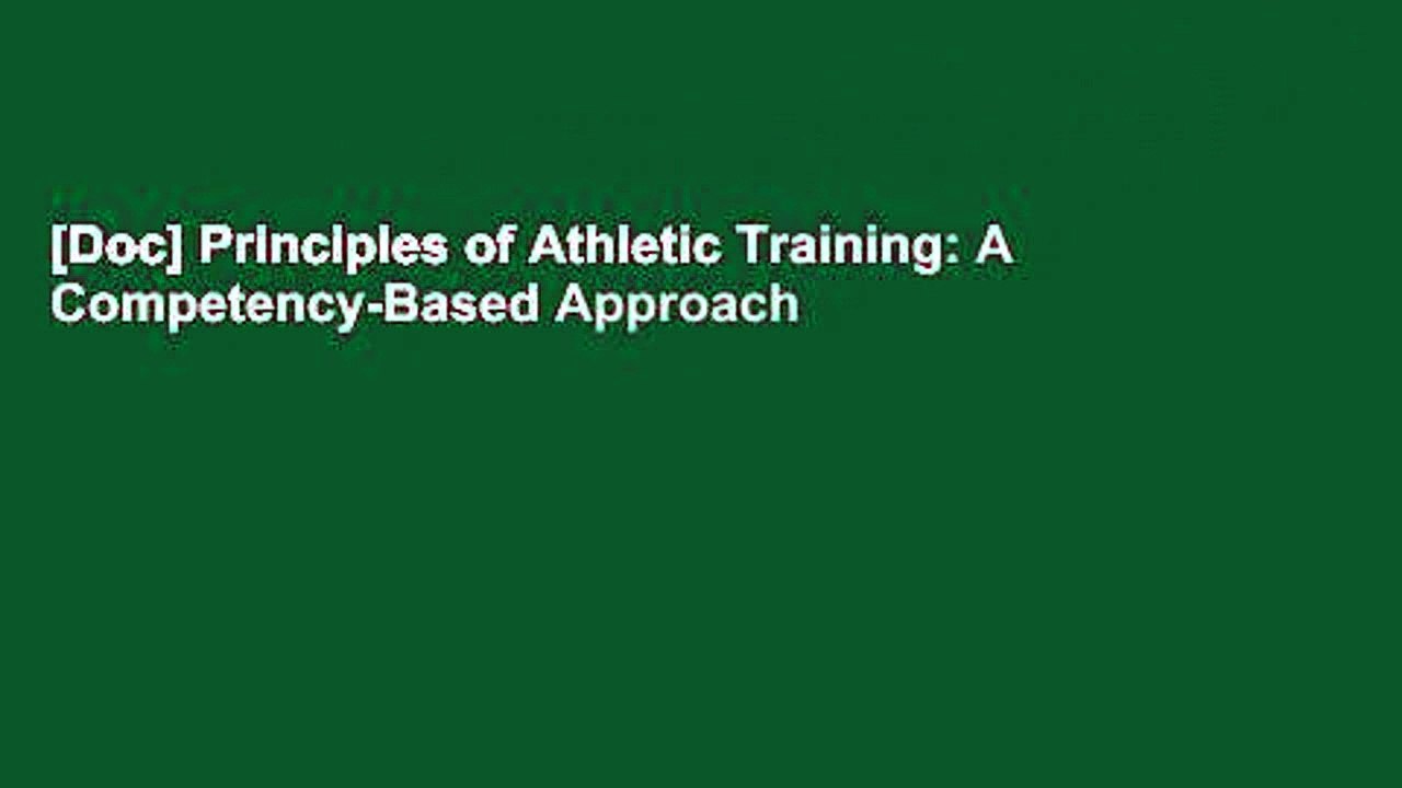 [Doc] Principles of Athletic Training: A Competency-Based Approach