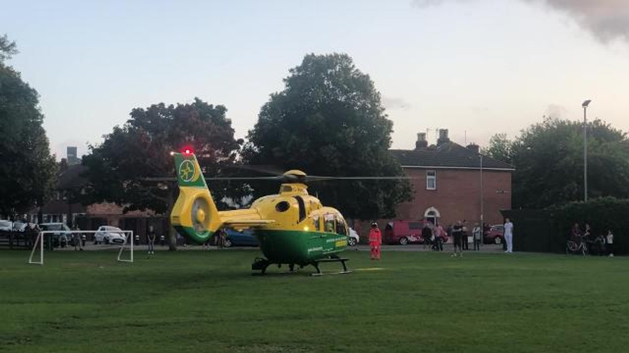 Air ambulance taking off from Buckland Park
