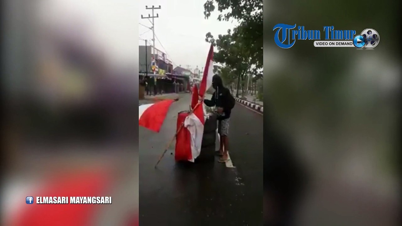Rusuh di Manokwari, Bendera Merah Putih Dibakar Tengah Jalan