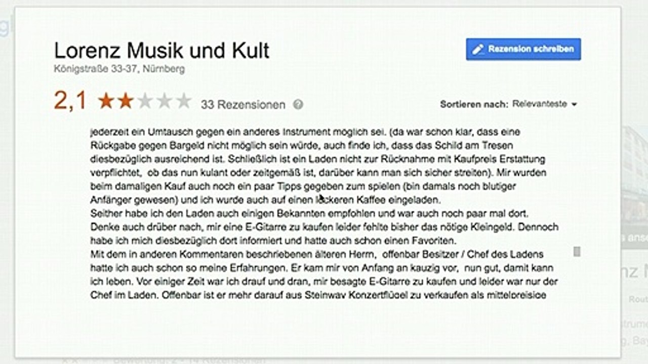 Lorenz Musikschule Nürnberg an Lorenzkirche Bewertung auf Google #Exjw #zeuge #Jehovas