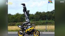 Must See! Stuntman Breaks World For Fastest Speed On Motorcycle...While Doing A Headstand!