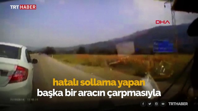 Hatalı sollama kazaya sebep oldu