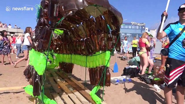 Competition in Russia sees creatively decorated DIY boats race each other