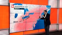 Record heat strikes East before midweek storms