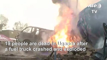Firefighters extinguish flames after Uganda fuel truck blast
