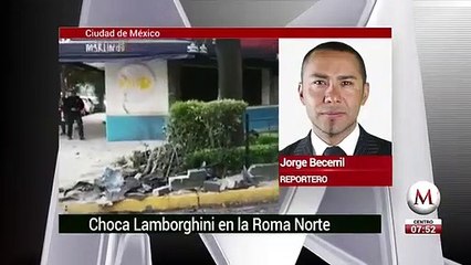 Tras choque, abandonan Lamborghini en la Roma
