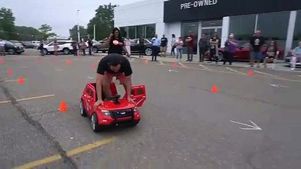 Man Takes Mini Car Race Into Own Hands, Fails