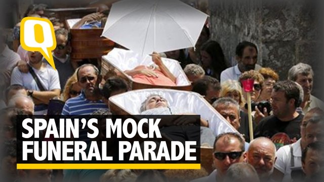 Living Dead? Pilgrims Carried in Coffins During Procession