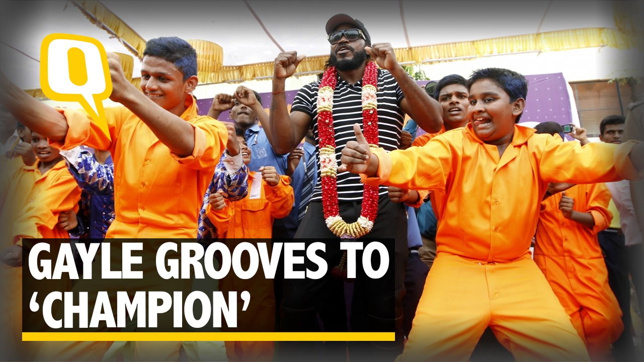 Chris Gayle to the Tune of ‘Champion’ at Chennai School
