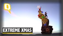 The Quint: Watch: Daredevils Make Dangerous Rock Tower Into a Christmas Tree