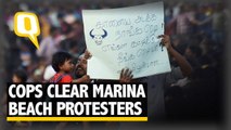 Police Force Jallikattu Protesters out of Marina Beach in Chennai