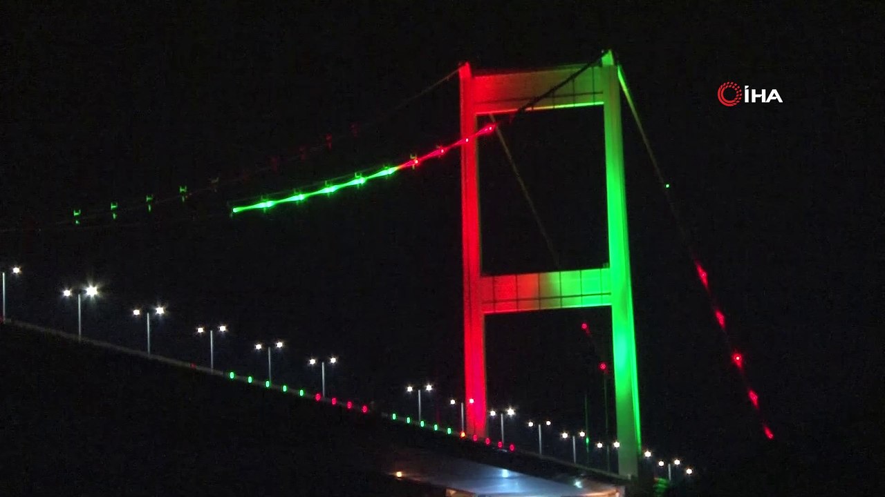 FSM ve Yavuz Sultan Selim Köprüsü Afganistan bayrağı renklerine büründü
