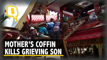 Grieving Son Crushed By His Mother’s Coffin At Funeral