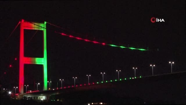 FSM ve Yavuz Sultan Selim Köprüsü Afganistan bayrağı renklerine büründü