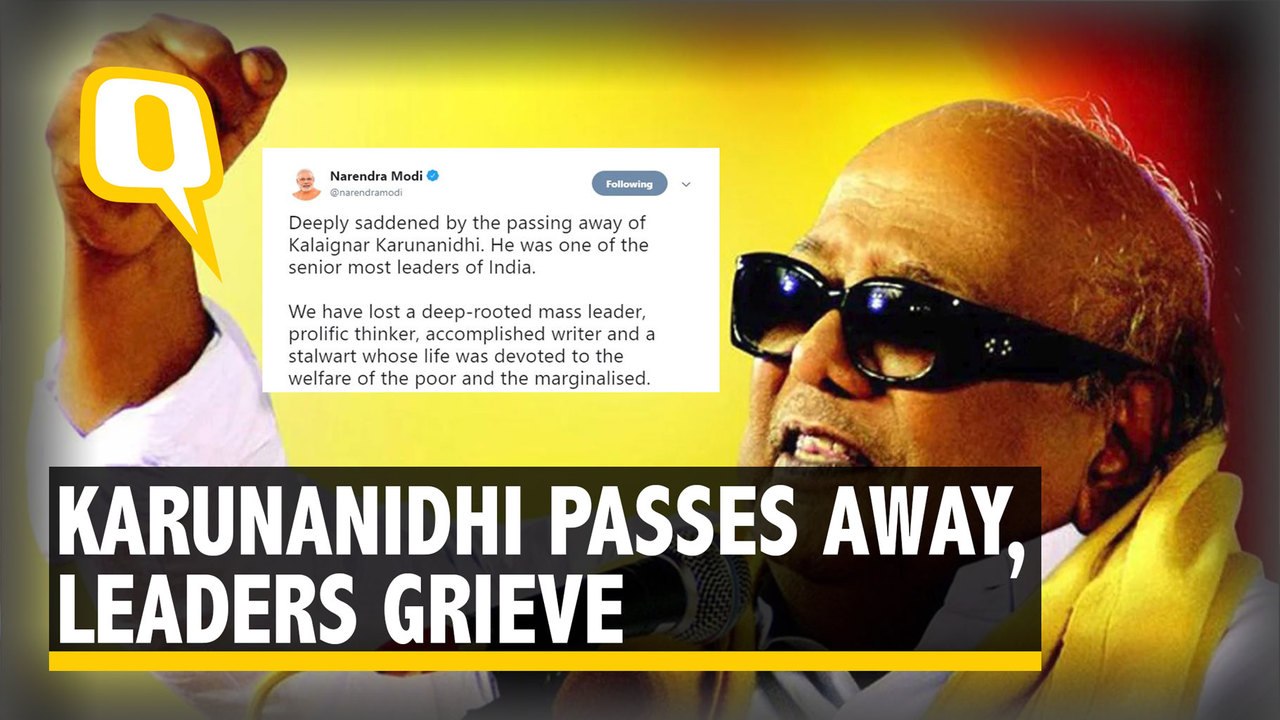Lost a Deep-Rooted Mass Leader: PM Modi on Karunanidhi’s Demise