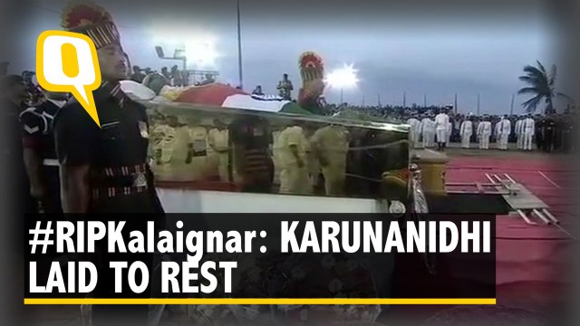 Karunanidhi Laid To Rest With State Honours | The Quint