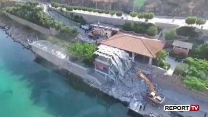 Pamjet me dron nga shembja e restorant PANORMA të Mihal Kokëdhimës nga IKMT