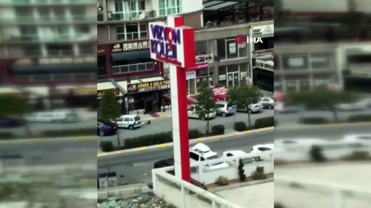 Metrelerce yükseklikte hiçbir güvenlik önlemi almadan çalışan işçi yürekleri ağızlara getirdi