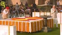 PM Modi Pays Tribute At Rajghat on 150th Birth Anniversary of Mahatma Gandhi