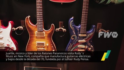 Juanse en Nueva York: probando guitarras con Rudy Pensa