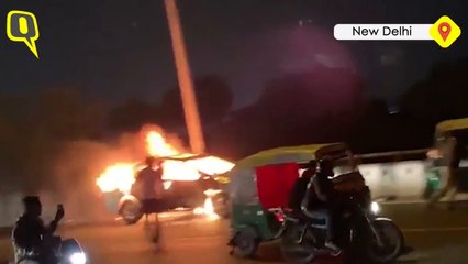 Watch: Burning Car Moves Along Flyover in Delhi